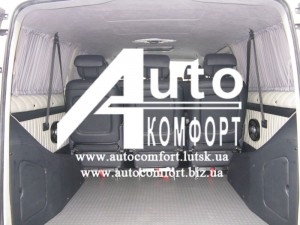 Шторы автомобильные в Mercedes-Benz Vito, Volkswagen T5 серые с салазками
