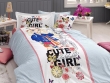 Молодежное постельное белье Сатин First Сhoice Cute Girl 160×220 для девочек