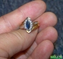 Золотое кольцо с бриллиантами и сапфиром 1,10карат